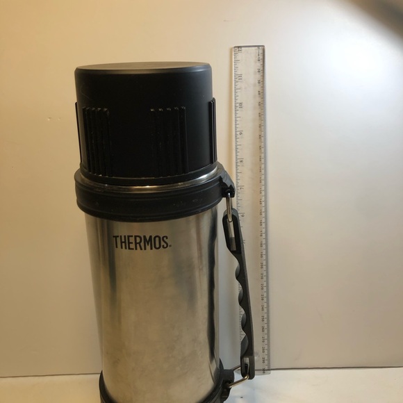 Vintage Stainless Steel Quart Size Thermos TherMax With Handle - Picture 3 of 15